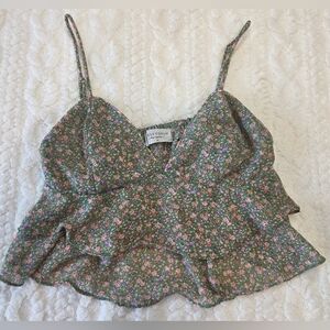 Dress Forum Floral Ruffle Cami Top Size M